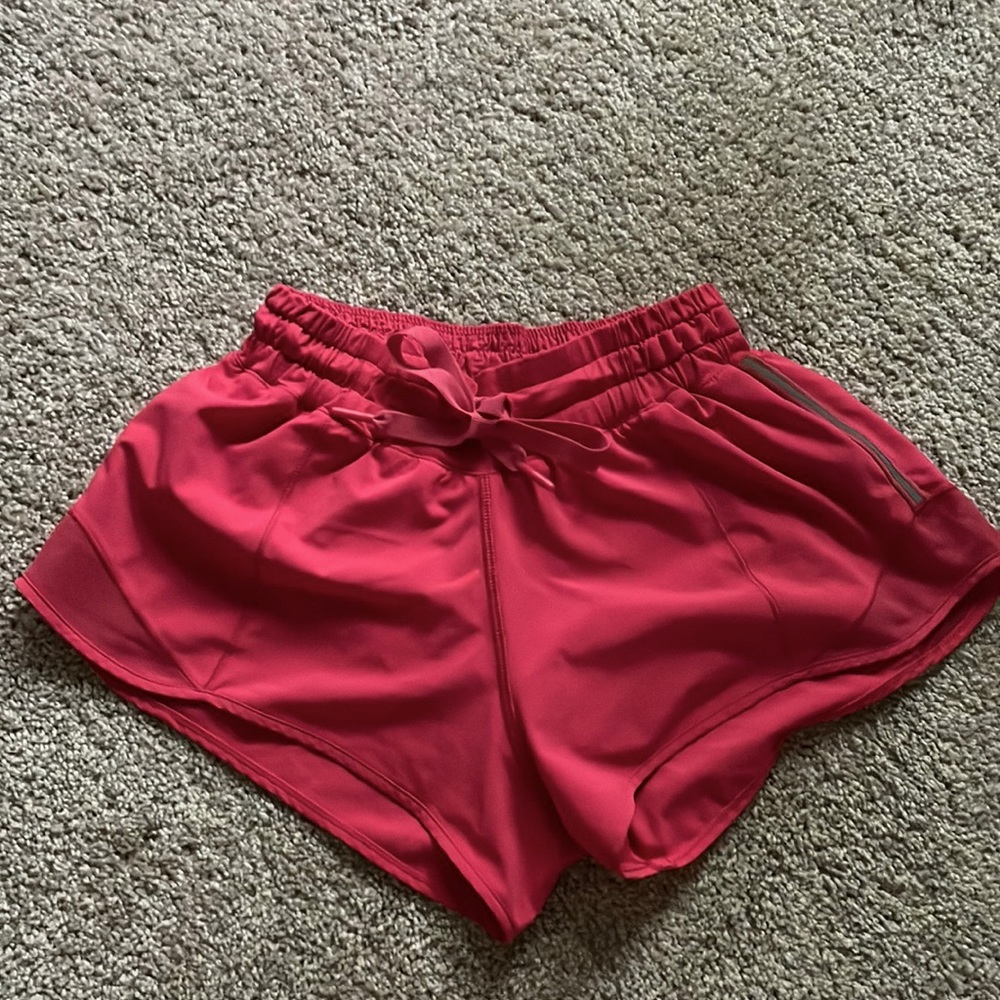 Lululemon Hot Pink Hotty Hot 2.5 in lines running shorts Size 2